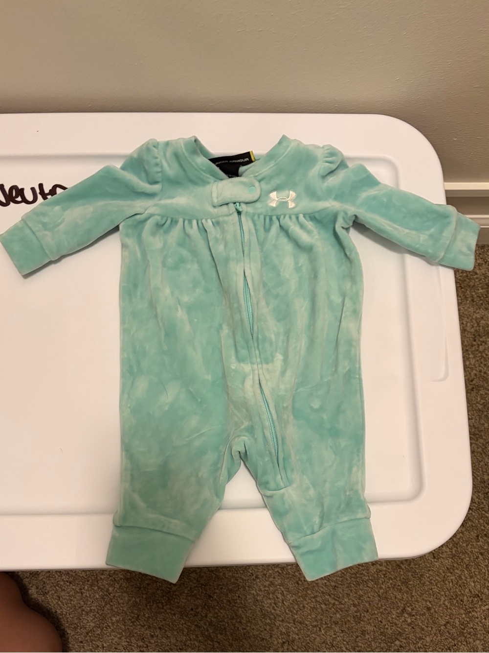Under Armour Mint Green Velour Infant One-Piece Footie
